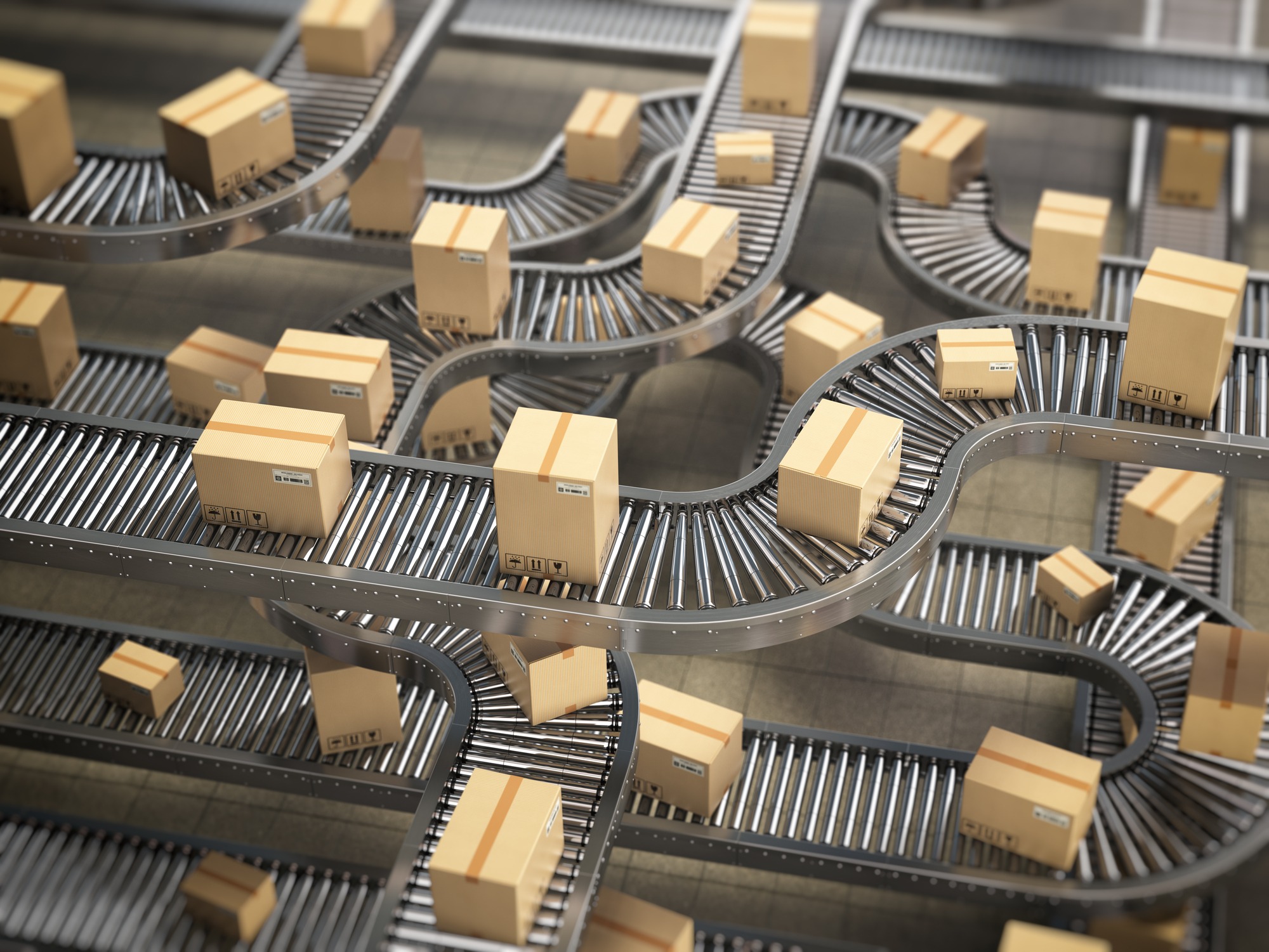 Conveyor Roller On Warehouse